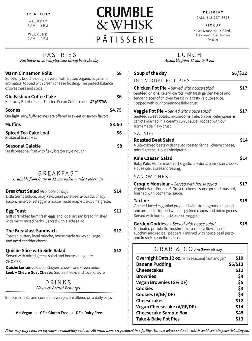 C&W Storefront Menu Crumble & Whisk